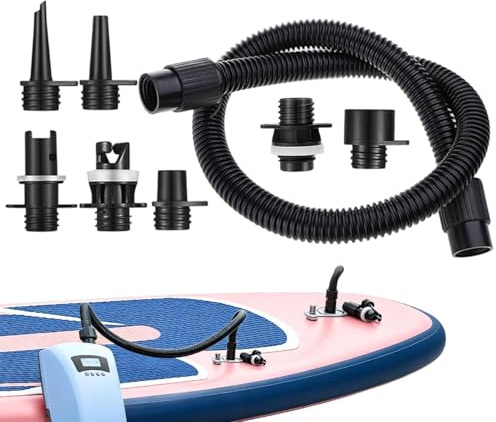 Generisch Paddle Board Pump Attachment - Inflation Nozzle for Paddle Boats | Boat Air Pump Hose Set, for Lake, Pool, Camping, Outdoor, Pontoon Boat, Surfboard and Kayak