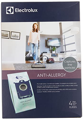 Electrolux EL202G S-Bag Anti-Allergy Synthetic Vacuum Bags, 4 Pack, Blue