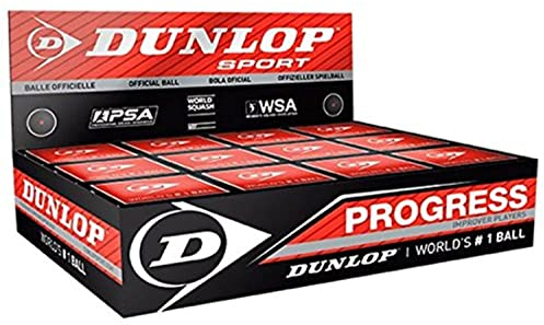 Pelota de squash Dunlop progreso caja (12-balls)