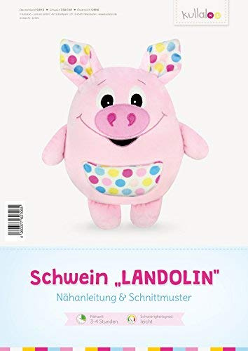 kullaloo - Schnittmuster & Nähanleitung für Kuschelkissen Schwein Landolin (deutsch)