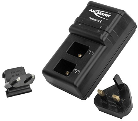 Ansmann Powerline 2 9V Battery Charger For NiMH NiCd Rechargeable Batteries | With UK & EU Plugs and Display LED Lights | Fast Charger With Individual Slot Monitoring & Overcharge Protection
