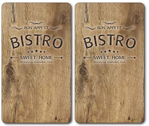 Kesper | Multi-Glasschneideplatte, Material: Glas, Maße: 52 x 30 x 0,8 cm, Motiv: Bistro, Farbe: Braun | 36536 13