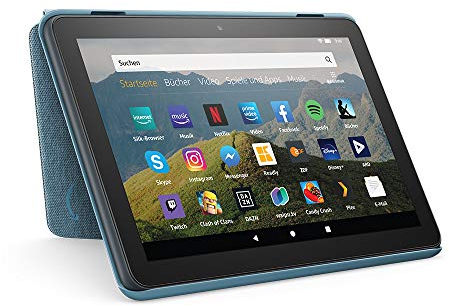 Custodia per tablet Amazon Fire HD 8 (compatibile con dispositivi di 10ª generazione, modello 2020), blu-grigio