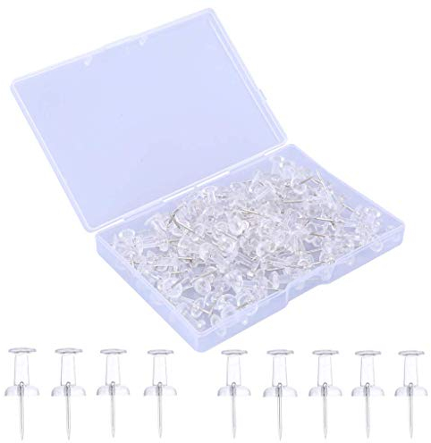 Pinnadeln Transparente,200er Pack Reißnägel Reißzwecke mit Kunststoffköpfen und Stahlnadelspitzen Pinnwandnadeln Reißnägel für Cork Board Decorative Büro 2CM
