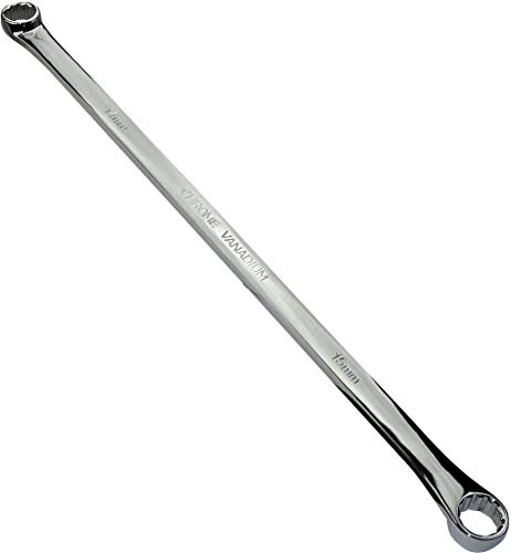 AERZETIX - C45546 - Polygonaler Schraubenschlüssel Doppel Öse/Ring 14x15mm - Länge 37cm - Extra langer gerader CR-V-Stahlschlüssel zum Festziehen/Zusammenbau - Polierter Griff 12 Seiten sechseckig