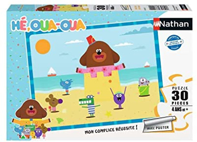 Nathan Kinderpuzzle – 30 Teile – Oua Oua am Strand – Hey, Oua-Oua – Mädchen oder Jungen ab 4 Jahren – hochwertiges Puzzle – Dicker und robuster Karton – Alltag & Urlaub – 86142