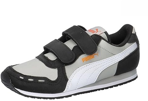 Puma Unisex Kids Cabana Racer Sl 20 V Ps Sneakers, Ash Gray-Puma White-Puma Black, 34 EU
