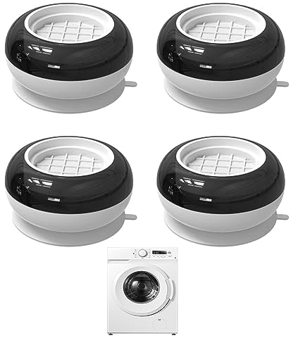 Voarge 4 unidades de amortiguador vibratorio para lavadora, pies de lavadora, alfombrilla para lavadora Alfombrilla Antideslizante para Lavadora Patas Lavadora Antivibracion