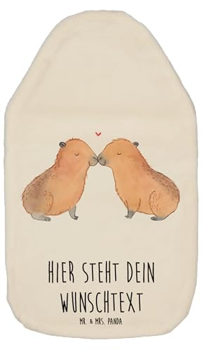 Mr. & Mrs. Panda Personalisierte Wärmflasche Capybara Liebe - Weiß