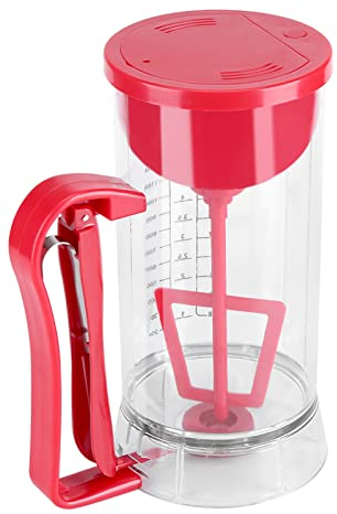 Cocoarm Dispenser per Pastella Automatico, 1200 ml, Mixer Senza Fili per Pancake e Waffle, con Camera Trasparente, Alimentato a Batteria