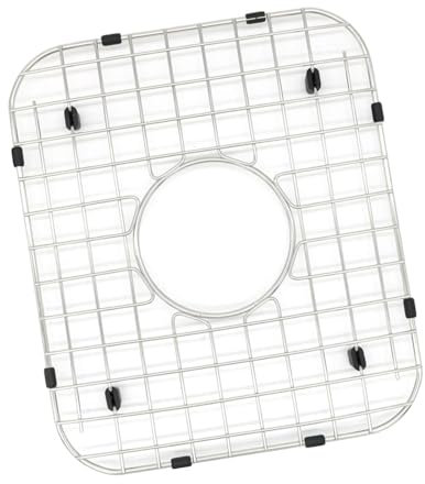SiaBiced Sink Protector Kitchen Sink Rack No Installation Universal Multifunction Sink Grate Rack Protective Sink Grid for Cooling, Center Drain Hole, 300x350mm