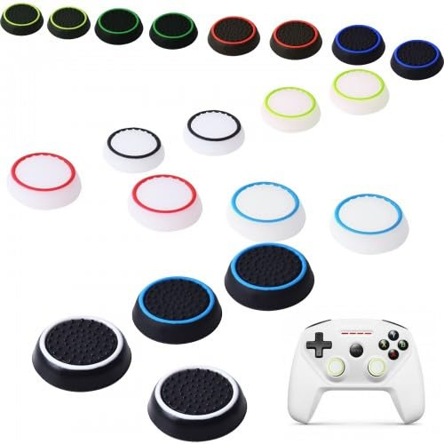 Amexo 10 Paar Silikon Joystick Grip Kappen, Thumpstick Kappen Grip Zubehör Set Silikon Stick Kappen Thumpstick Kappen Grip Zubehör für PS5 / PS4 / PS3 / Xbox 360 /Switch Pro Controllern