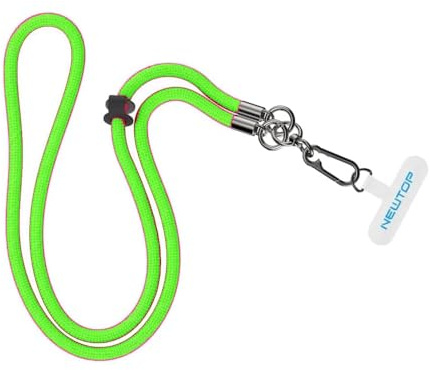 N NEWTOP Laccetto CV37 Cordino Tracolla Regolabile Cinghia Corda TPU da Cover Appendere Catena Rimovibile Estate Sport Fitness Inverno Montagna Universale per Cellulare Smartphone (Verde, 30cm)