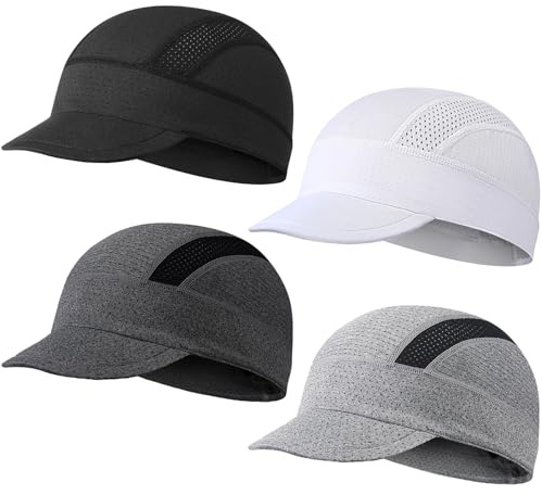 JenPen 4 pcs Cycling Cap, Cooling Skull Cap Helmet Liner, Lightweight Mesh Under Helmet Cycling Motorcycle Hat Sweat Liner for Men Women