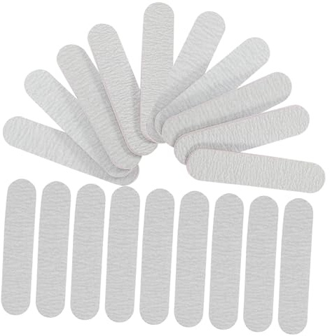 OSOLADY 100 Stück Kleine Nagelfeilen Doppelseitig Tragbar Grau 9x2cm Nagelschleiffeile für Maniküre Reisen Nagelpflege