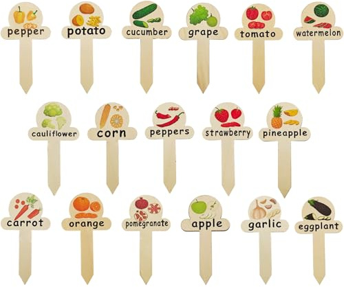 Etichette da giardino per esterni, etichette in legno per semina | Etichetta impermeabile da giardino, pennarelli per accessori da giardinaggio all'aperto | Pali riutilizzabili per verdure, frutta