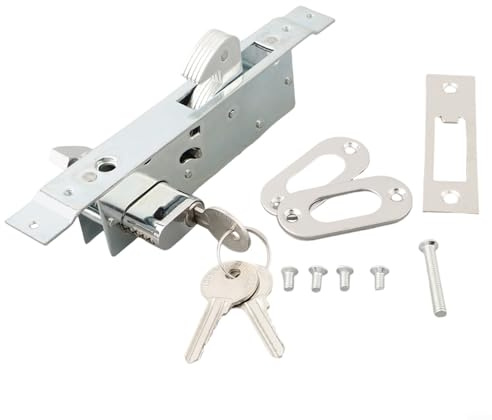 Solución de seguridad de perfil bajo, cierre de gancho de puerta deslizante con llaves