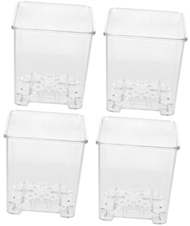 FONDOTIN 4pezzi Vaso Per Trasparente Acrilico Per Piante Da Ed Esterno Per Coltivazione Di Succulente e Verdure Design Pratico e Resistente Materiale Di Alta Qualità