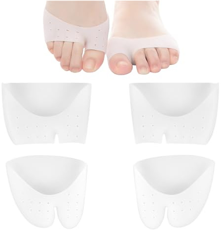 2 paia di protezioni in gel per dita dei piedi, in silicone, cuscinetti metatarsali, cuscinetti per avampiede, morbidi cuscinetti per avampiede, per uomini e donne, per alleviare il dolore