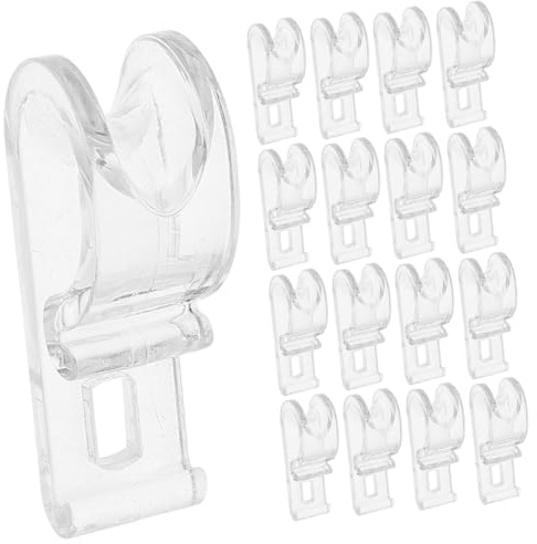 HYTROVE 20pcs Transparent Curtain Hooks Easy Installation Clips for Roller Blinds Chain Retainers for Curtains Window Shades Elegant Design for Home Decor