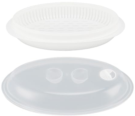 SIXRUN Placa de Pescado Al de Microondas, Conducción de Calor Rápido de Grado Alimenticio, Al, una Cubierta Fresca