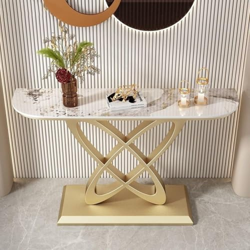 Console d'entrée en marbre avec miroir, meuble TV mural moderne, meuble TV flottant, console multimédia murale, meuble de divertissement en bois avec porte à rabat, éclairage LED, design à d