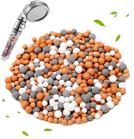GIUSOBG Sfere Minerali 150g Loni Negativi Minerali Sfere Doccia Sostituibile Pietre filtranti Antibatteriche,Adatto per Depuratori d'acqua, Docce,Filtri per Rubinetti