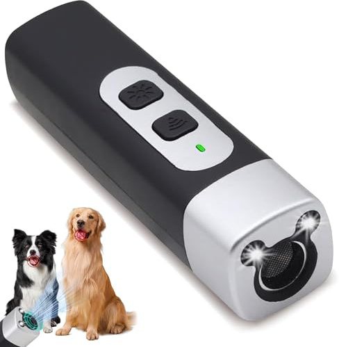Anti Bell Gerät Hunde,Ultraschall Hundeabwehr mit 3 Einstellbaren Frequenzen LEDTaschenlampe,Wiederaufladbar Antibell Ultraschall Gerät für Kleine Hunde Innen Außenbereich