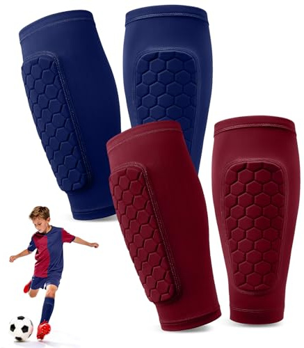 Pardofelis 2 Paar Schienbeinschoner Kinder Fussball, Wadenschutz Atmungsaktiv und rutschfest, Schienbeinschoner Fußball Herren, Sport Schienbeinschutz für Kinder Erwachsener Fußballspieler