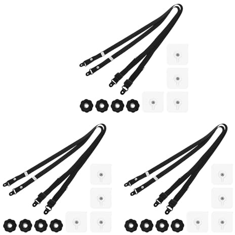 BESPORTBLE 6 correas de seguridad para TV: Correas ajustables para evitar que la TV se vuelque - Anclajes antivuelco para muebles - Juego de para bebés y niños para pared