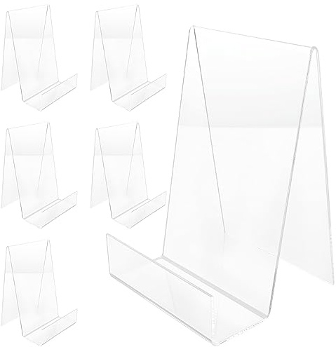 LDHHYH 8 Stück Durchsichtige Acryl Buchständer, Transparente Buchhalter Leseständer, Buchaufsteller Acrylaufsteller, Acryl Schrägsteller für Anzeigen von Fotos, Büchern, Musik, Kunsthandwerk