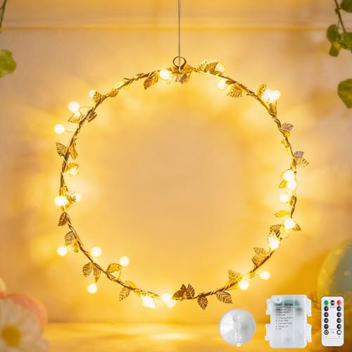 Lichterkranz Fenster, Weihnachtsdeko Innen Lichterkranz Mit 26–29 Leds, Fensterdeko Weihnachten Beleuchtet Mit Timer, 8 Funktionen, Batteriebetrieben Led Fensterdeko, Für Weihnachten Deko, Party (C)