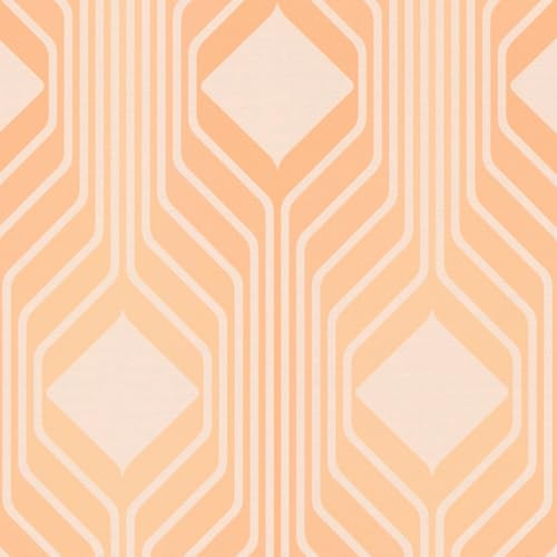 Profhome Retro Tapete 395323-GU heißgeprägte Vliestapete orange beige pastell-orange 0,53 m x 8,50 m = 4,50 m2