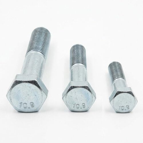 Sechskantschrauben DIN 931 ISO 4014 Stahl 10.9 verzinkt mit Schaft – Maschinenschrauben hochfest (M14 x 80 mm, 25 Stück)
