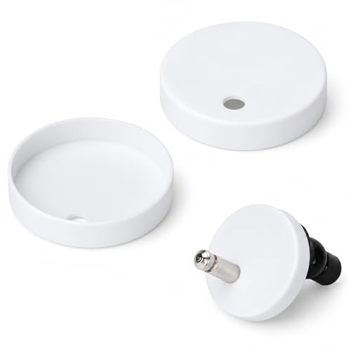 2 Pack Toilet Seat Hinge Covers,45mm Plastic Bolt Caps White | Snap-on toilet seat hinge covers protect bolts from rust and dirt, offering a neat finish and easy replacement.