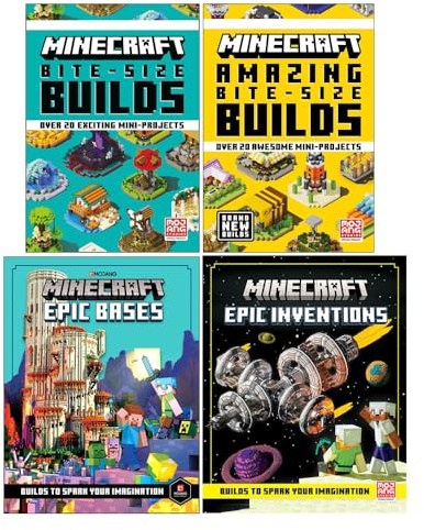 Minecraft Collection 5 Books Set By Mojang AB (Minecraft for Beginners, Epic Bases, Bite-Size Builds, Amazing Bite Size Builds, Epic Inventions)