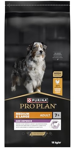 PURINA PRO PLAN | Age Defense | Croquettes pour Chien Senior de moyenne et grande taille | Soutient la bonne santé des chiens vieillissants, et des articulations | Riche en Poulet | Sac | 14kg