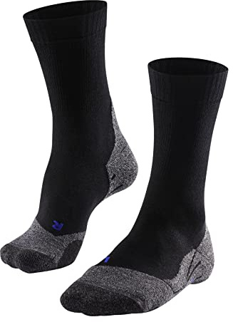 FALKE Women's TK2 Explore Cool W So Lyocell Functional Yarn Thick Anti-Blister 1 Pair Hiking Socks, Black Black-Mix 3010, 2.5-3.5