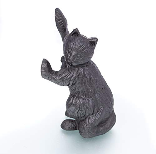 Antikas - Türstopper Schwarze Katze, Skulptur, Türöffner, schwarzer Kater sehr schwer