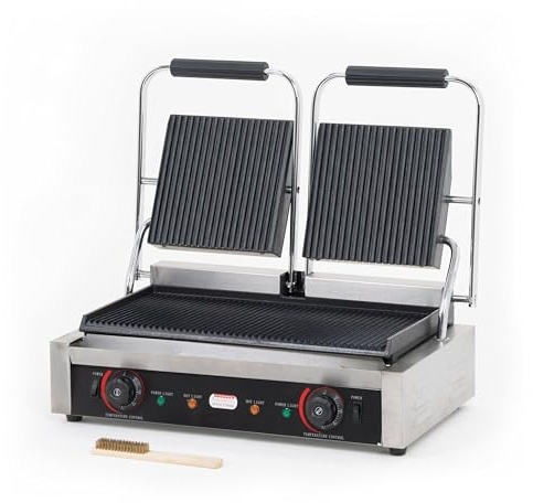 Piastra panini doppia Rigata/Rigata 570x370x210 h mm 3.6 Kw