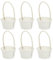 DOITOOL 6pcs Wicker Rattan Flower Basket with Handle- White Mini Flower Girl Basket- Small Woven Basket for Hanging Decoration, Storage, Wedding (Round/ 3.54x3.34x5.89inch)