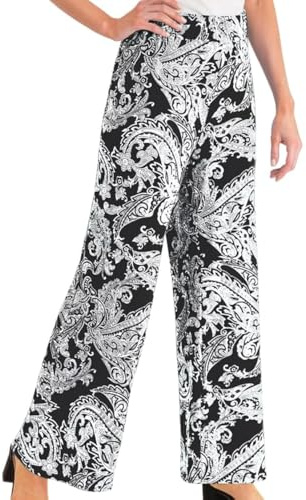 P&R DANCEWEAR LTD Pantalon Palazzo évasé uni pour femme, Paisely, 24-26