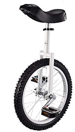 LoJax Wheel Trainer Einrad Kinder/Erwachsene Balance Einrad 16/18/20 Weiß, Jungen Mädchen Geburtstagsgeschenk, Balance Radfahren Fahrrad mit höhenverstellbarem Sitz (weißes 18-Zoll-Rad)