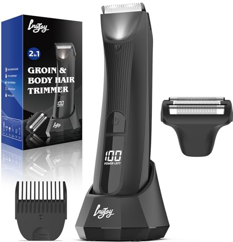 INVJOY Manscape Body Trimmer & Shavers for Men: Dual-Head Men’s Groin & Pubic Hair Trimmer, Waterproof Wet/Dry Ball Shaver with LED Light, USB-C Rechargeable Razors, Ceramic&Foil Blades, Gift for Men
