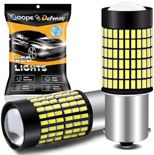 Defvnsy Bombilla P21W 1156 BA15S LED Blanco 1200Lums, 12V 24V 6W Bombillas Coche 3014 144SMD para Luces RV, Luces Circulación Diurna, Traseras, Intermitentes, Marcha Atrás - Juego de 2