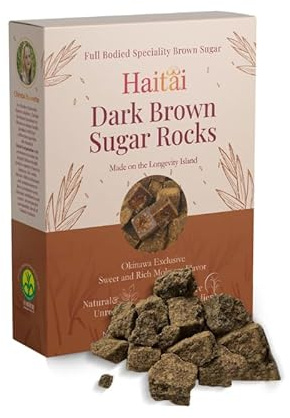 Haitai's 'Longevity Island' Rock Sugar ~ Blue Zone Food, Japan's 'Black Sugar', Deep, Dark, Powerful Taste ~ 1.1LB, 500g, Rock Type
