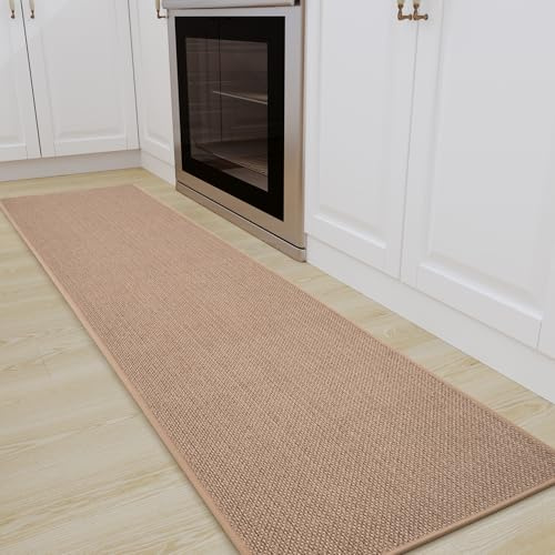 SIXHOME Tapis de Cuisine antidérapants Tapis Lavable en Machine absorbants et résistants aux Taches(Beige,50 * 240cm)