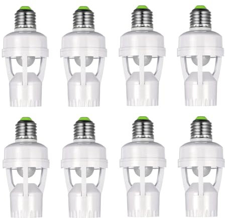 CENMEN 4X E27 Lamp Holder Adapter with PIR Motion Sensor AC100-240V LED Light Bulb Socket Converter Human Presence Detector