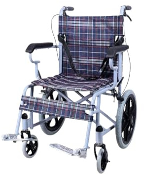 zhyunvd Rollstuhl Faltbar Leicht,Doppelbremsen Transportrollstuhl Klappbar,Ultraleicht Rollstuhl Faltrollstuhl,100Kg Tragkraft,Ausgestattet Mit 38CM Vollgummireifen E