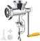 WDKXCN Meat Grinder Manual, Aluminum Alloy Meat Mincer Machine with Wooden Handle & Tabletop Clamp, Meat Mincers for Home Use, Sausage Maker Machine for Meat, Vegetable, Noodles, Pepper
